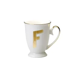 Tazze E Tazzine>Bitossi Home Mug Lettera F 11 O 8,7 Cm Decalcomania Oro