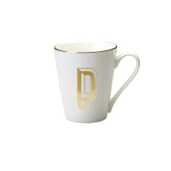 Tazze E Tazzine>Bitossi Home Mug Lettera P 8,7 O 10,3H Cm Decalcomania Oro
