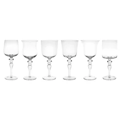 Bicchieri>Bitossi Home Set 6 Calici Stelo Lavorato Forme Assortite Trasparente