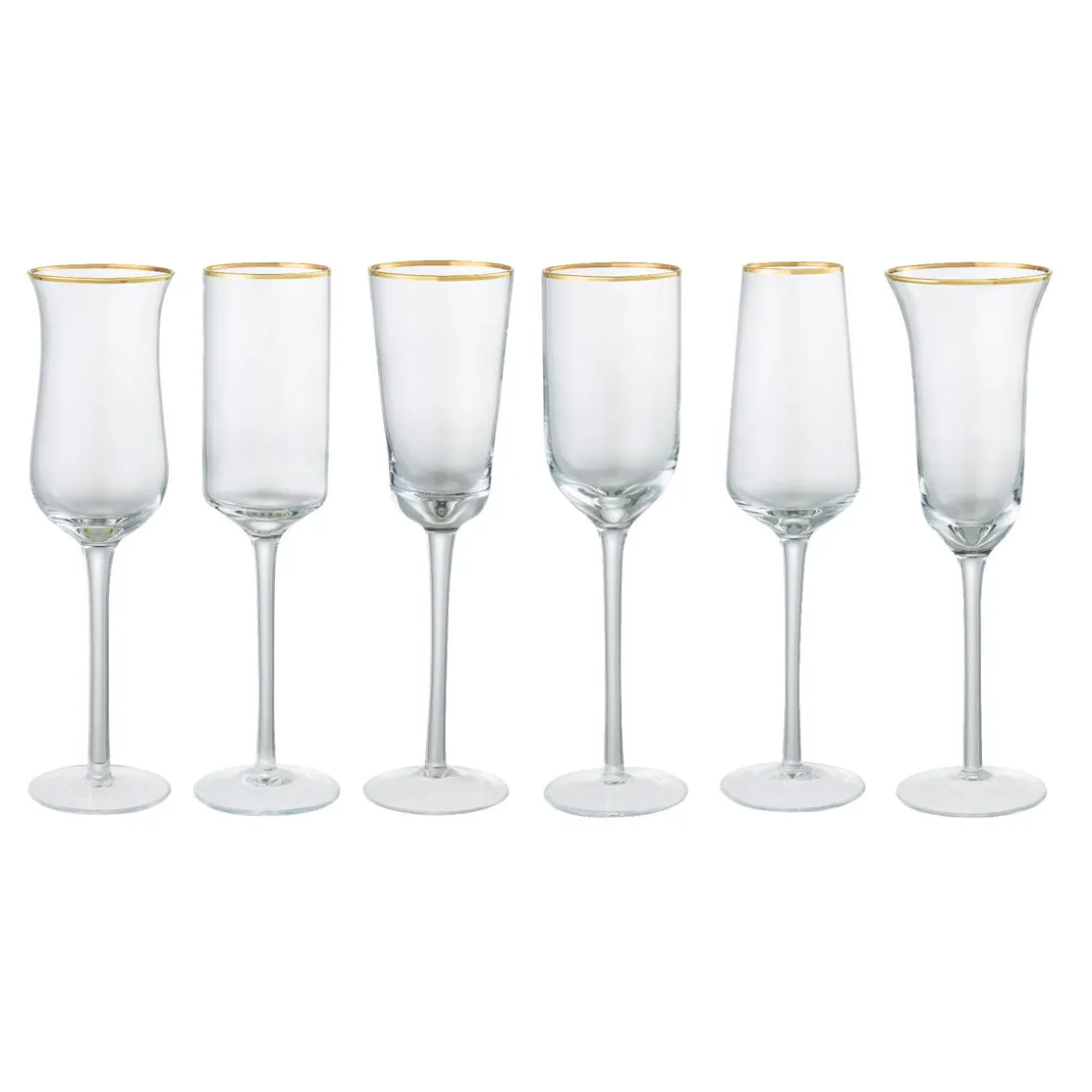 Bicchieri>Bitossi Home Set 6 Flute Forme Assortite Trasparente