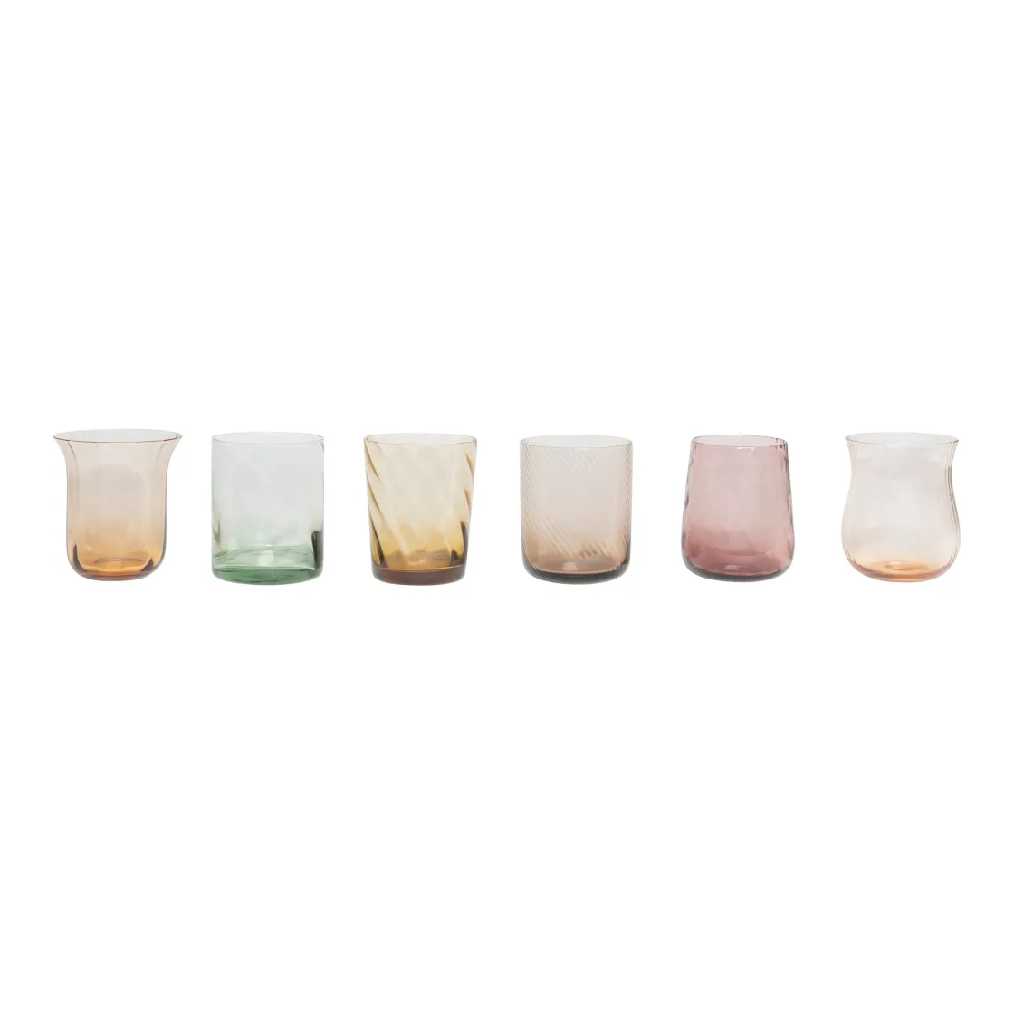 Bicchieri>Bitossi Home Set 6 Tumbler - Texture Nuance Ambra/Rosa