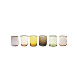 Bicchieri>Bitossi Home Set 6 Tumbler Forme Assortite Nuances Ambra/Rosa Bordo Oro