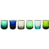 Bicchieri>Bitossi Home Set 6 Tumbler Forme Assortite Nuances Blu/Verde Bordo Oro